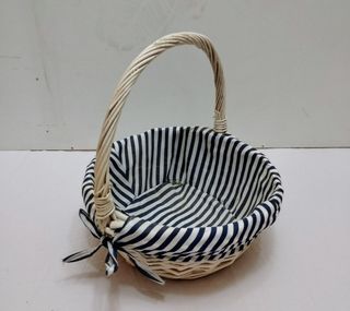 Conjunto 3 cestas mimbre y tela