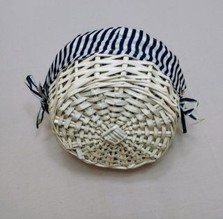 Conjunto 3 cestas mimbre y tela