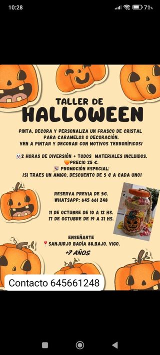 Taller de Halloween para niños