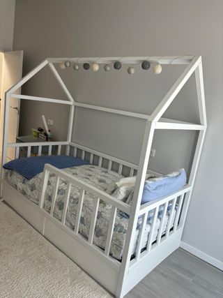 Cama infantil tipo casita blanca