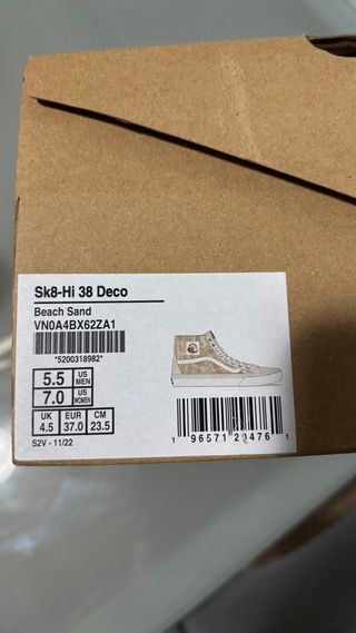 Zapatillas Vans Sk8-Hi Beige y Blancas
