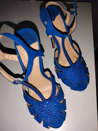 Zapatos de tacón azules talla 38