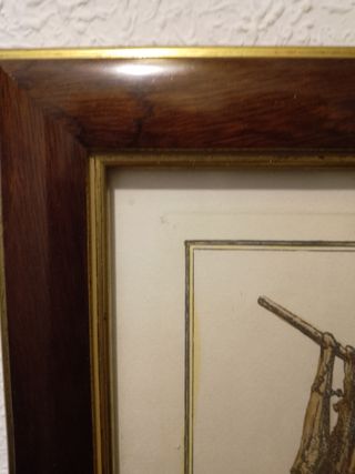 Cuadro con marco de madera. Panel Vidrio.