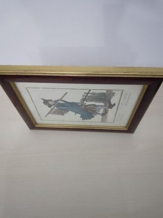 Cuadro con marco de madera. Panel Vidrio.