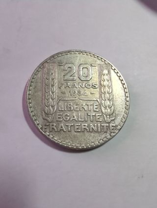 Francia 20 Francos 1934 plata