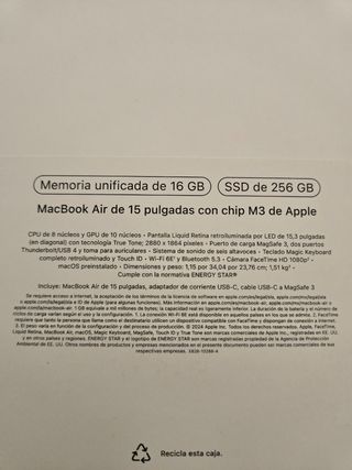 Caja MacBook Air Apple vacío 