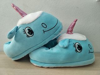 Pantofole unicorno azzurre n. 36