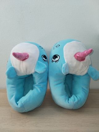 Pantofole unicorno azzurre n. 36