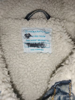 Chaqueta vaquera infantil talla 8/9
