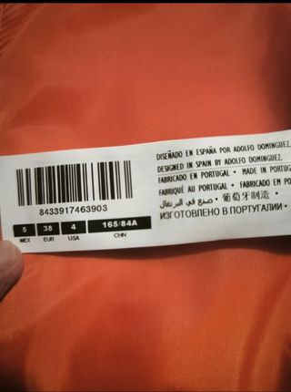 Chaqueta Adolfo Dominguez Naranja Talla M