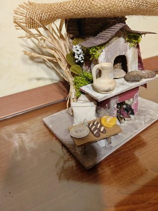 Composizione presepe artigianale natale festivitá