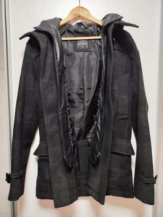Abrigo Pull&Bear Negro Talla M Hombre