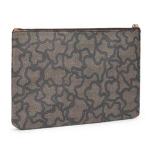 Bolso cartera clutch Tous Kaos Icon marrón y dorad
