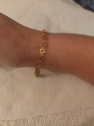 Pulsera Acero Inoxidable Estrellas Doradas