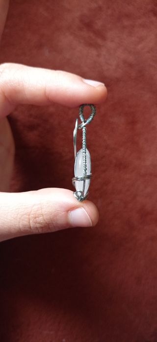 Colgante corazón cuarzo rosa / No incluye cadena