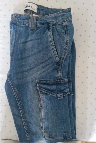 Pantalones vaqueros cargo azules JVZ