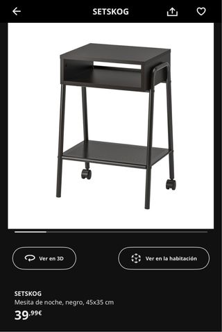 Mesa auxiliar IKEA Setskog negra