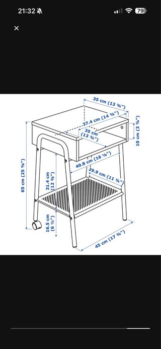 Mesa auxiliar IKEA Setskog negra