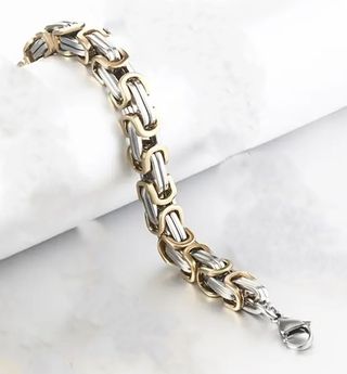  Elegante Pulsera  Chapado Oro 18K Plata y Oro