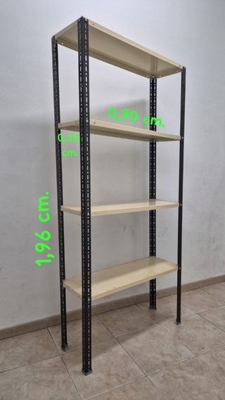 Estantería metálica beige y negra