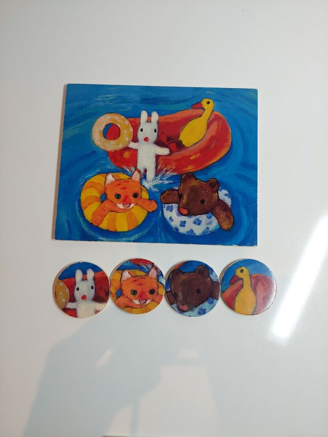 Puzle madera buscar animales idénticos