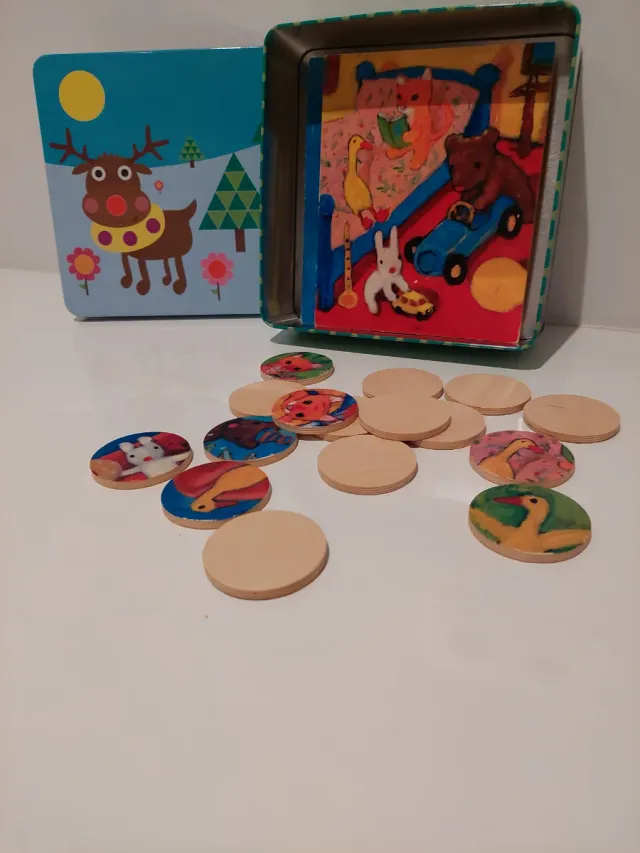 Puzle madera buscar animales idénticos