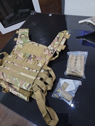 Chaleco Táctico Militar Airsoft Camuflaje + bolsa 