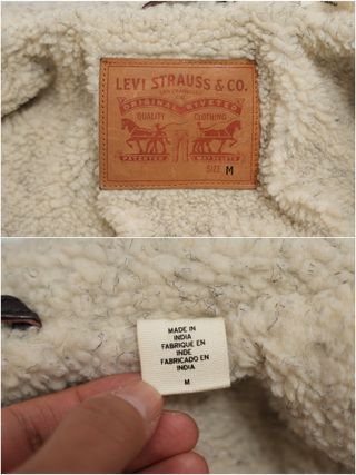 Cazadora Levi's de cuero genuino borrego talla M