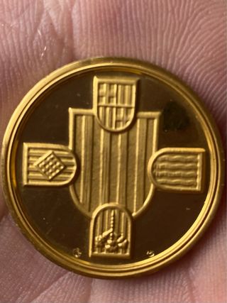 Medalla/Moneda Oro 22kts, Mare de Deu Montserrat.