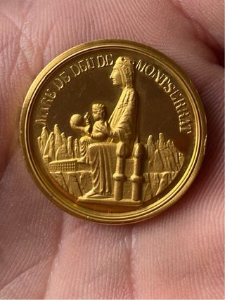 Medalla/Moneda Oro 22kts, Mare de Deu Montserrat.