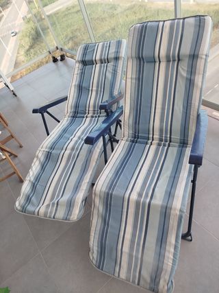 2 Hamacas Reclinables Tela y Metal