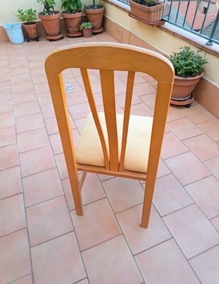 6 Sillas de Comedor Madera Beige