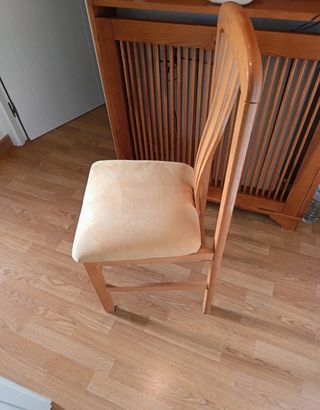 6 Sillas de Comedor Madera Beige