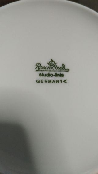 Tazza e piatto in porcellana Rosenthal - Germania.