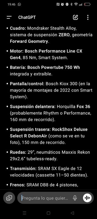 Bici eléctrica Mondraker roja