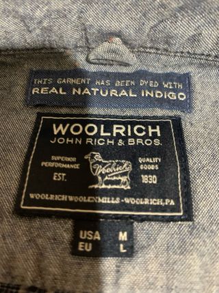 Camicia uomo Woolrich a quadrettini blu