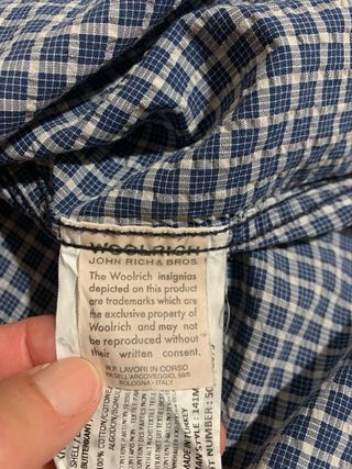 Camicia uomo Woolrich a quadrettini blu