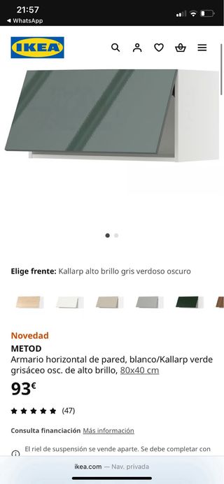 Armario pared Kallarp verde/blanco