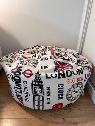 Puff Londres tela blanco