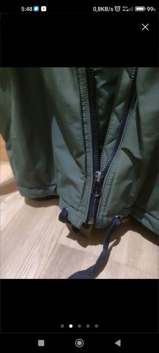 Abrigo Zara Mujer Verde Oliva con Forro