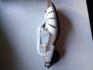 Sandalias de piel blancas mujer Fluchos