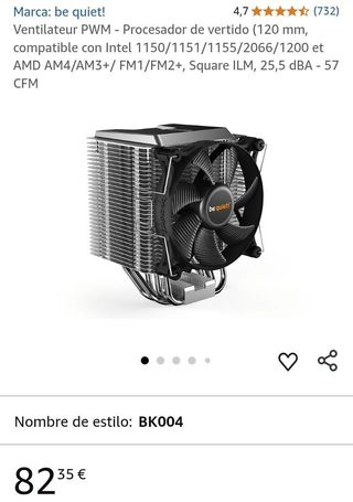 Disipador Be Quiet! Shadow Rock 3 120mm Intel/AMD