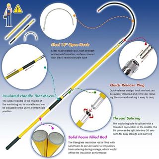 NUEVO! Gancho rescate aislado alta tensión