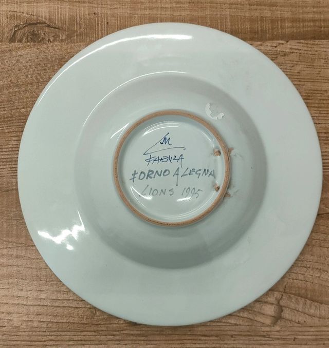 Piatto ceramica Lm Faenza vite dipinto a mano