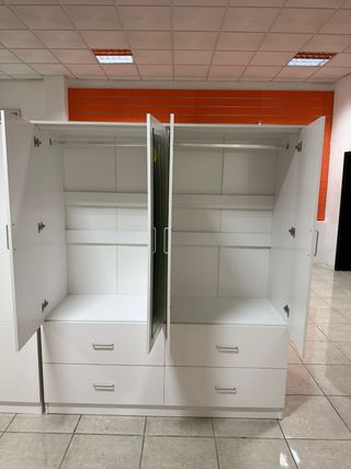 Armario 4 puertas madera con espejos