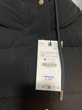 Chaleco acolchado capucha Zara largo