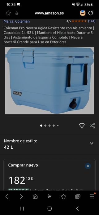 Nevera Coleman Pro 42L Azul