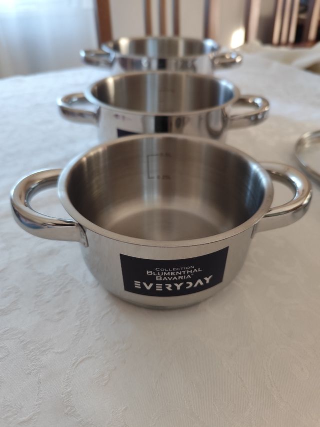 Set servizio 3 Pentole Casseruole in acciaio