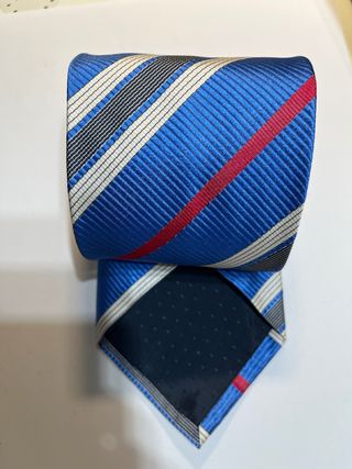 Corbata de seda Rayas Azul y Roja Hecha en España