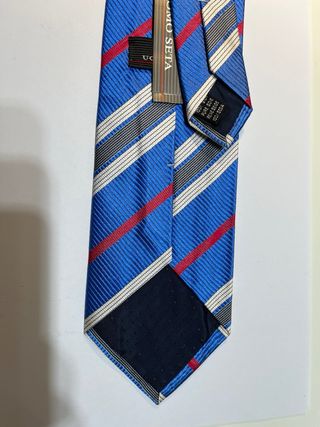 Corbata de seda Rayas Azul y Roja Hecha en España
